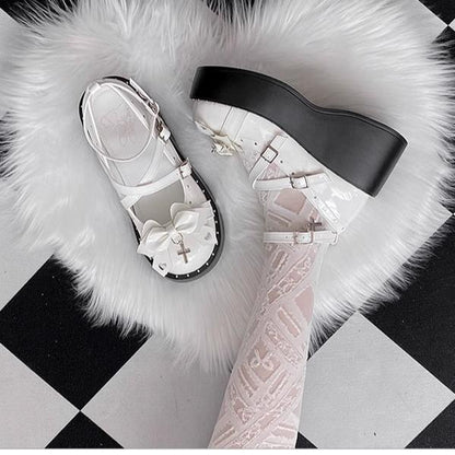 Bondora - Devil Cross - Punk Lolita Shoes Cross High Platforms Shoes
