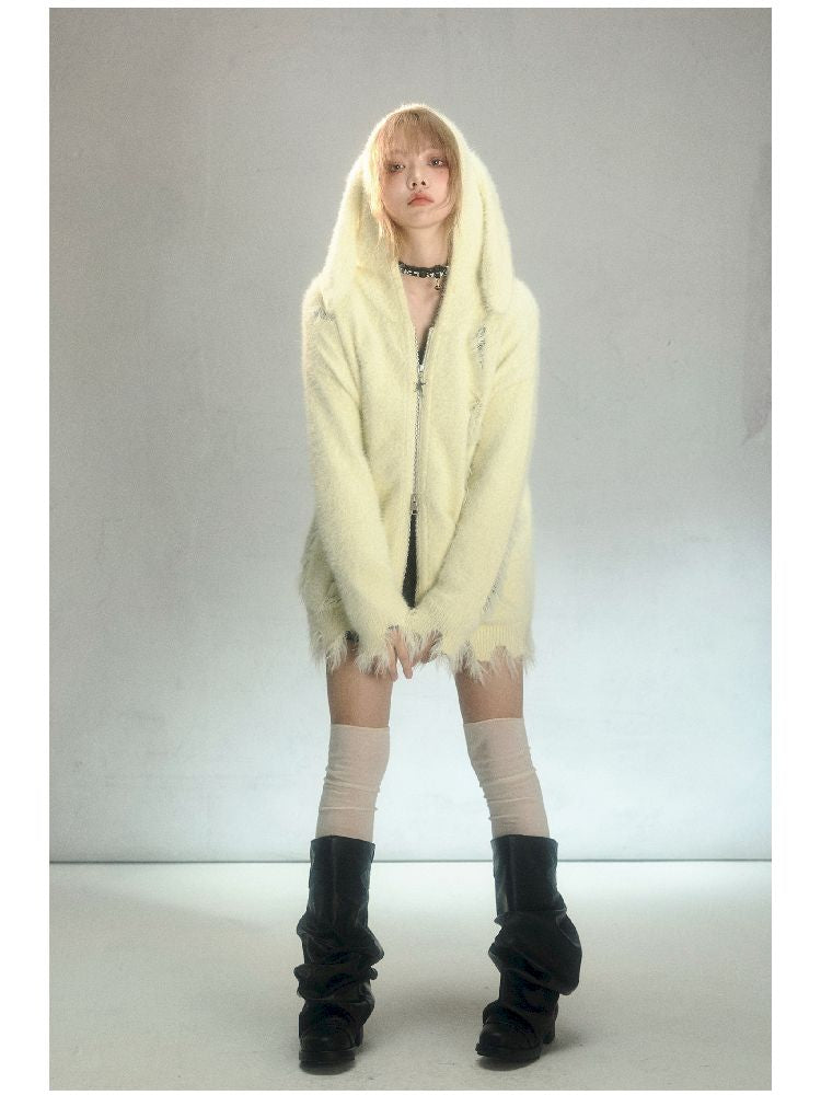 Hooded Knit Cardigan Slouchy Jacket【s0000004626】