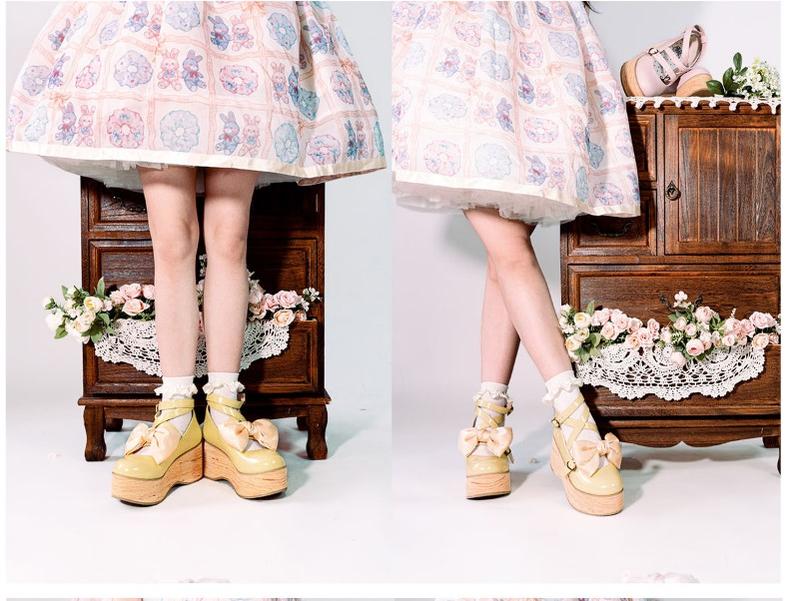 MODO - Multicolors Sweet Lolita Bow Platform Shoes