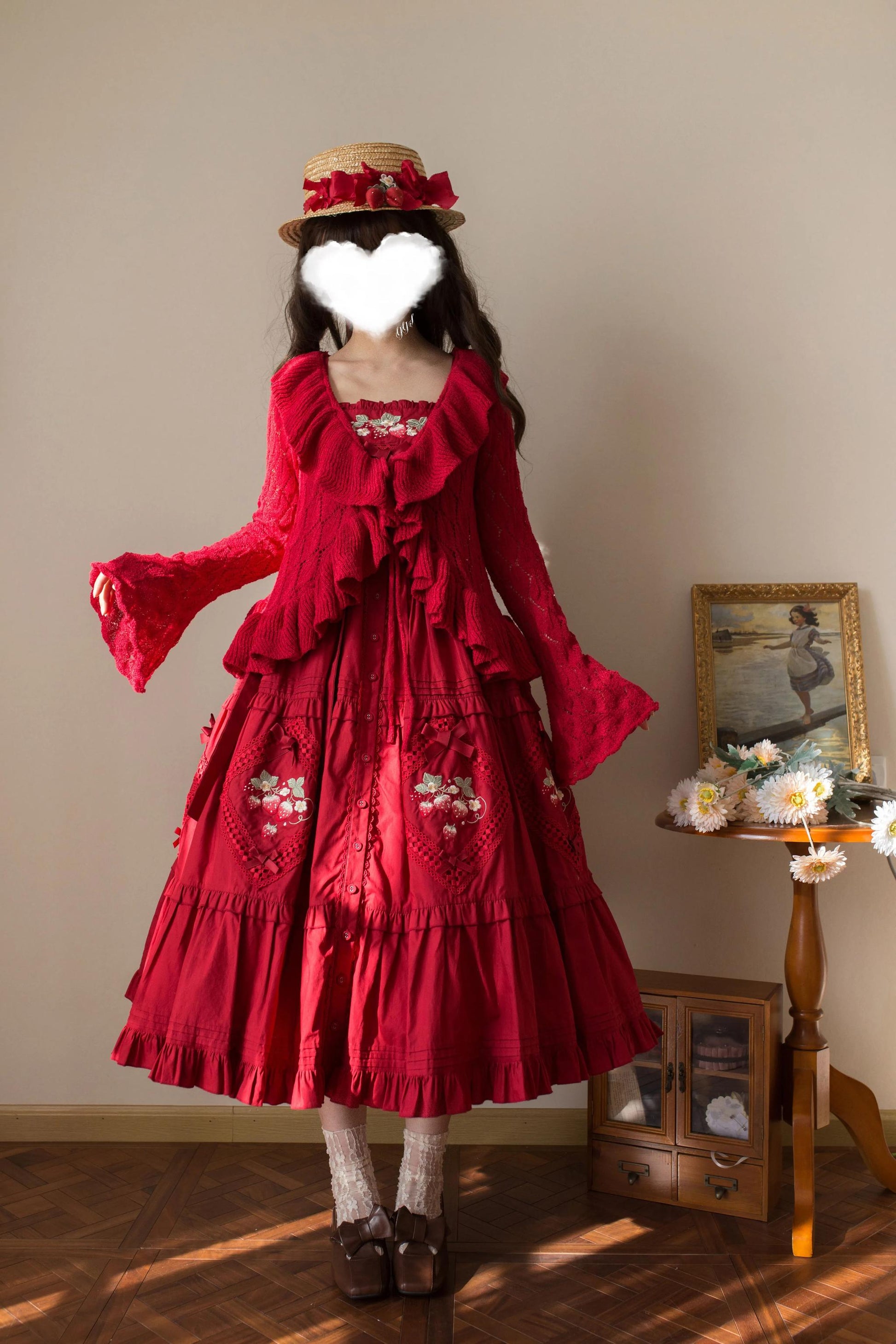 MIST - Sunset Bouquet - Elegant Lolita Cardigan, Flounce Hem
