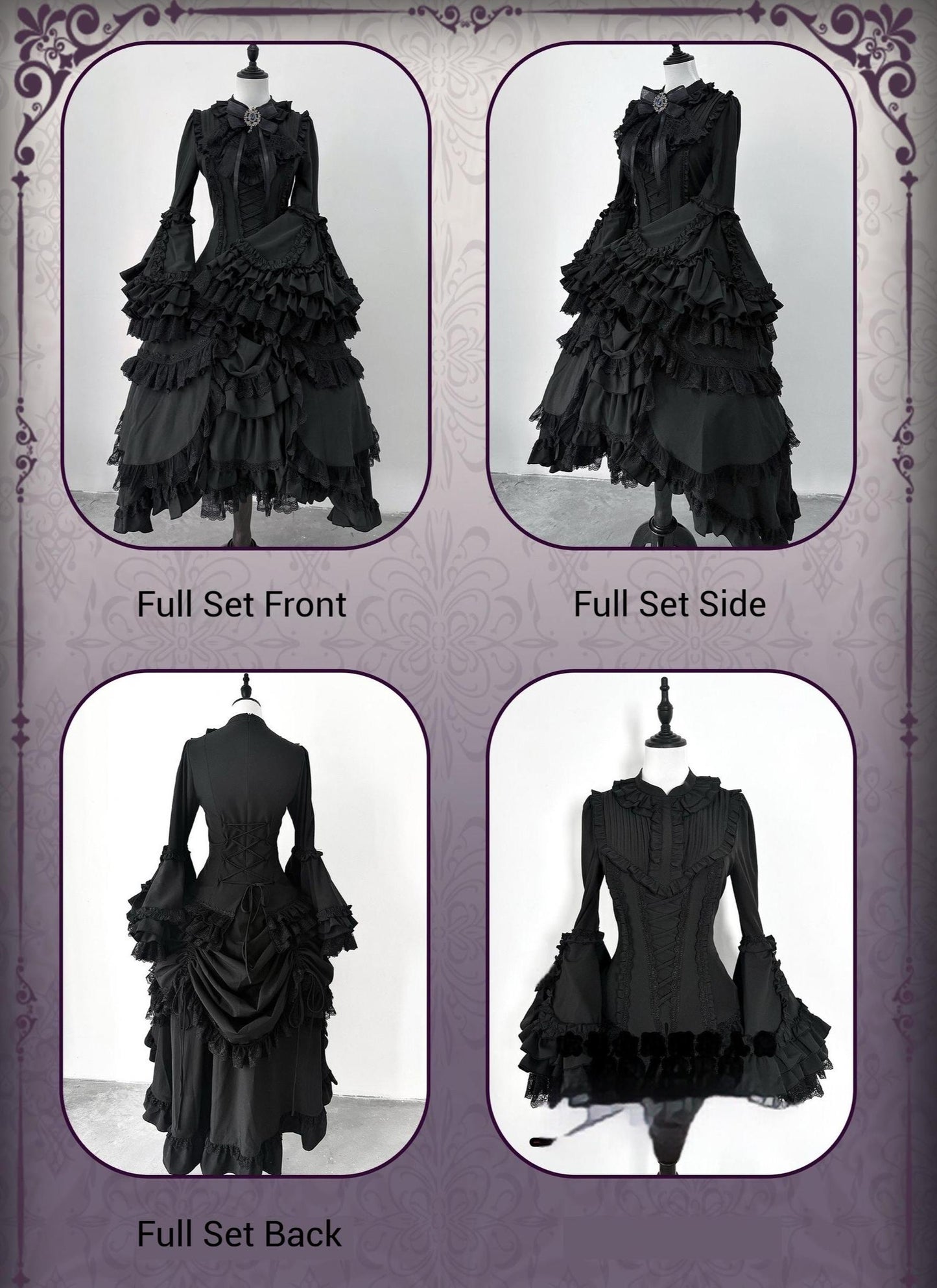 The Original Witch - Phoenix - Gothic Lolita Skirt & Shirt & Jabot For Halloween Festival