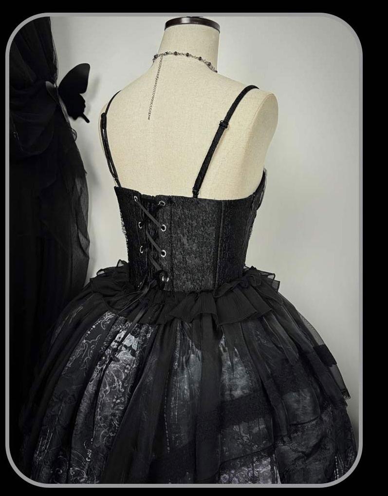 Susin Lolita - Bone-Eroded Butterfly - Gothic Lolita JSK & SK Set