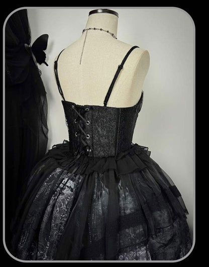 Susin Lolita - Bone-Eroded Butterfly - Gothic Lolita JSK & SK Set
