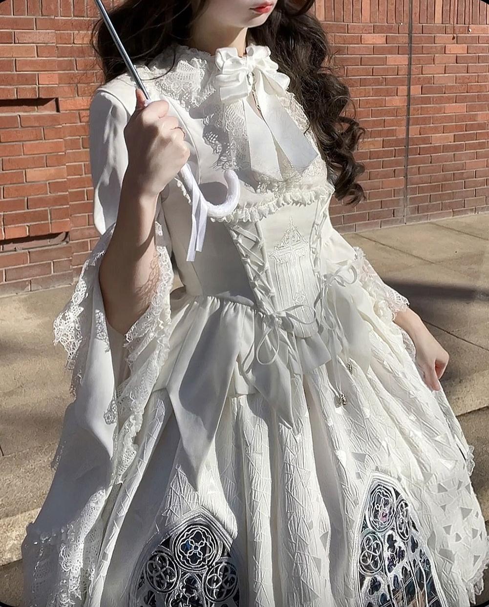 Susin Lolita - Night Traveler - Gothic Lolita Skirt Long Coat Long-Sleeved Shirt and Bustier