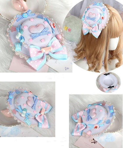 Manmeng - Pink and Blue Sweet Lolita Bow Headwear