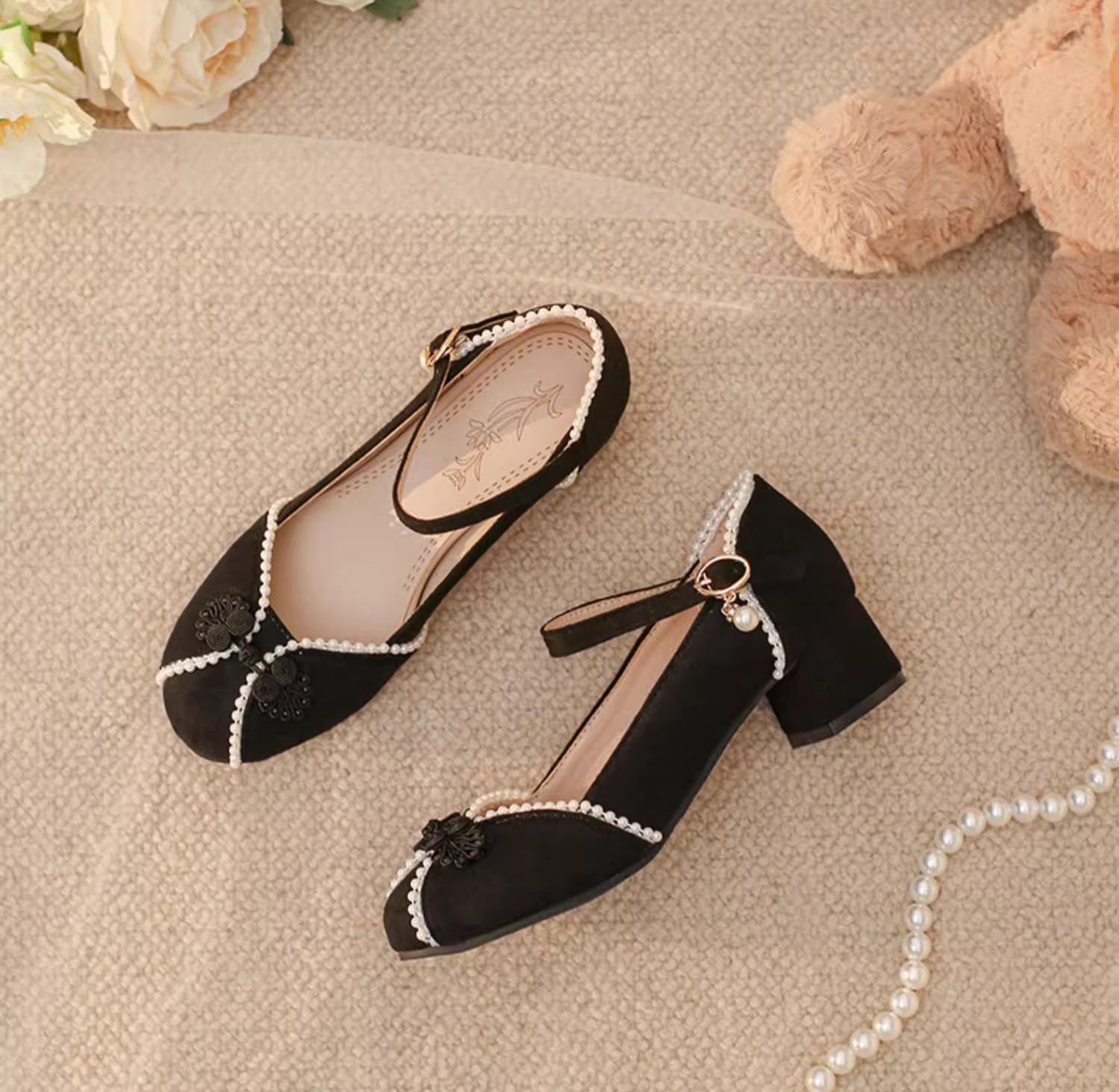 Yana - Huaiyu Yana - Chinese Style Han Lolita Shoes Lolita Chunky Heel Shoes