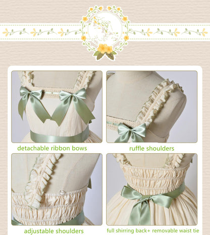 Magic Tea Party - Classic Lolita JSK Dress Solid Color Short Sleeve Dress