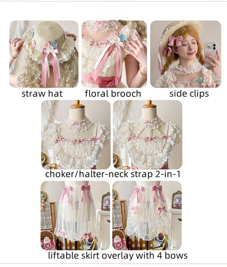 Uncle's Workshop - Fluttering Cherry Spring Strings - Cotton Sweet Lolita JSK Dress