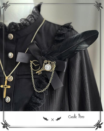 CastleToo - Black Moonlight - Ouji Lolita Chiffon Shirt Outfit