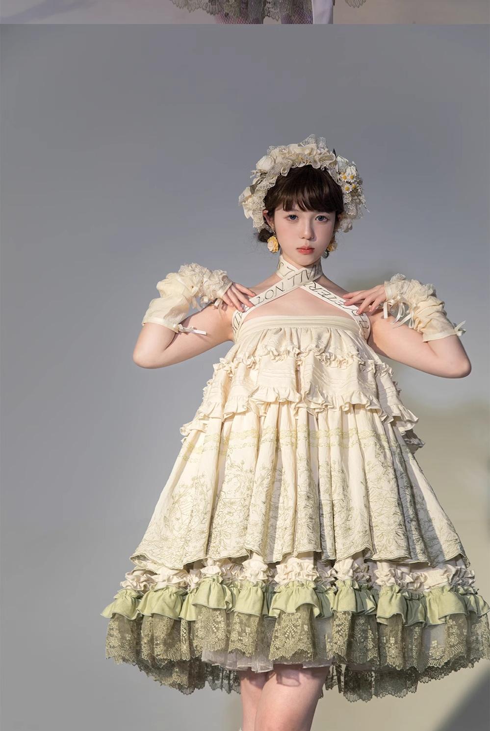 ZJstory - 14-line Poem Set - Classic Lolita Separate Dress Set Tiered Ruffles Skirt