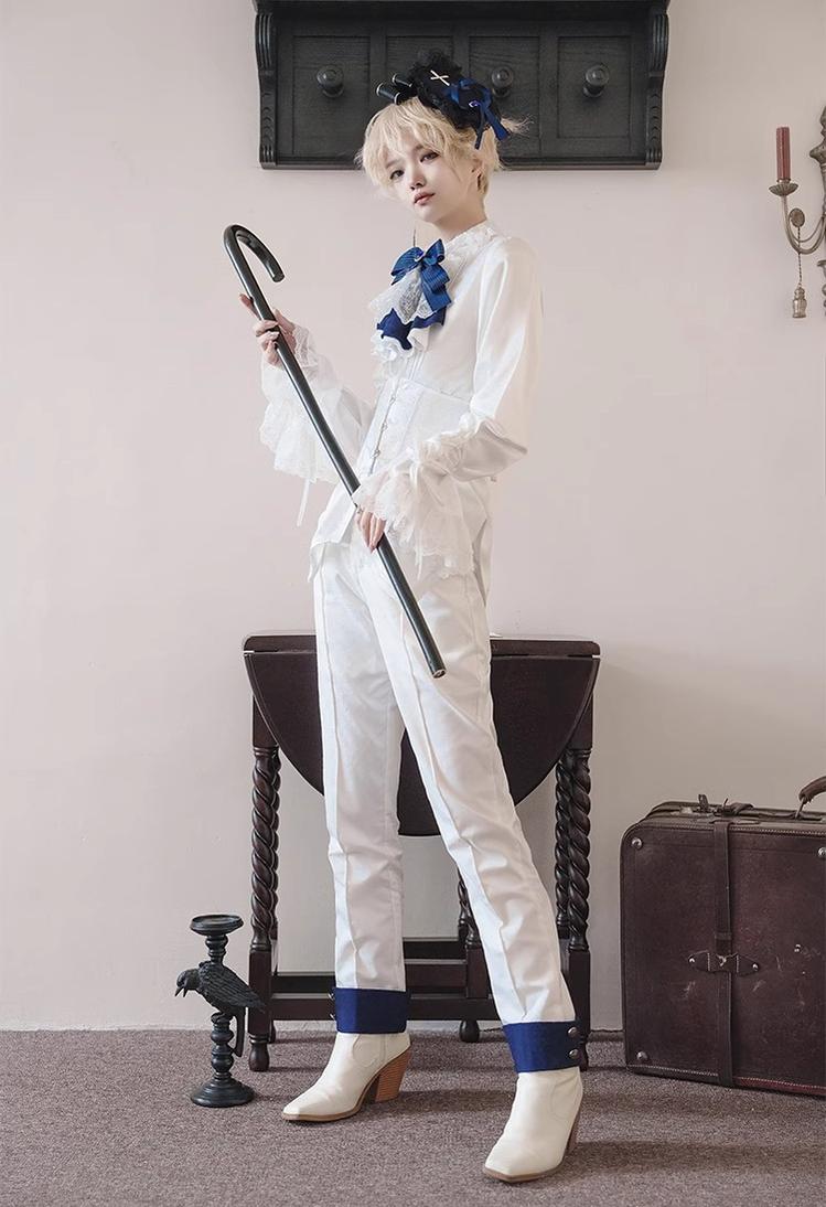 CastleToo - Coffin of Pilgrimage - Medieval European Ouji Lolita Shirt & Pants Suit