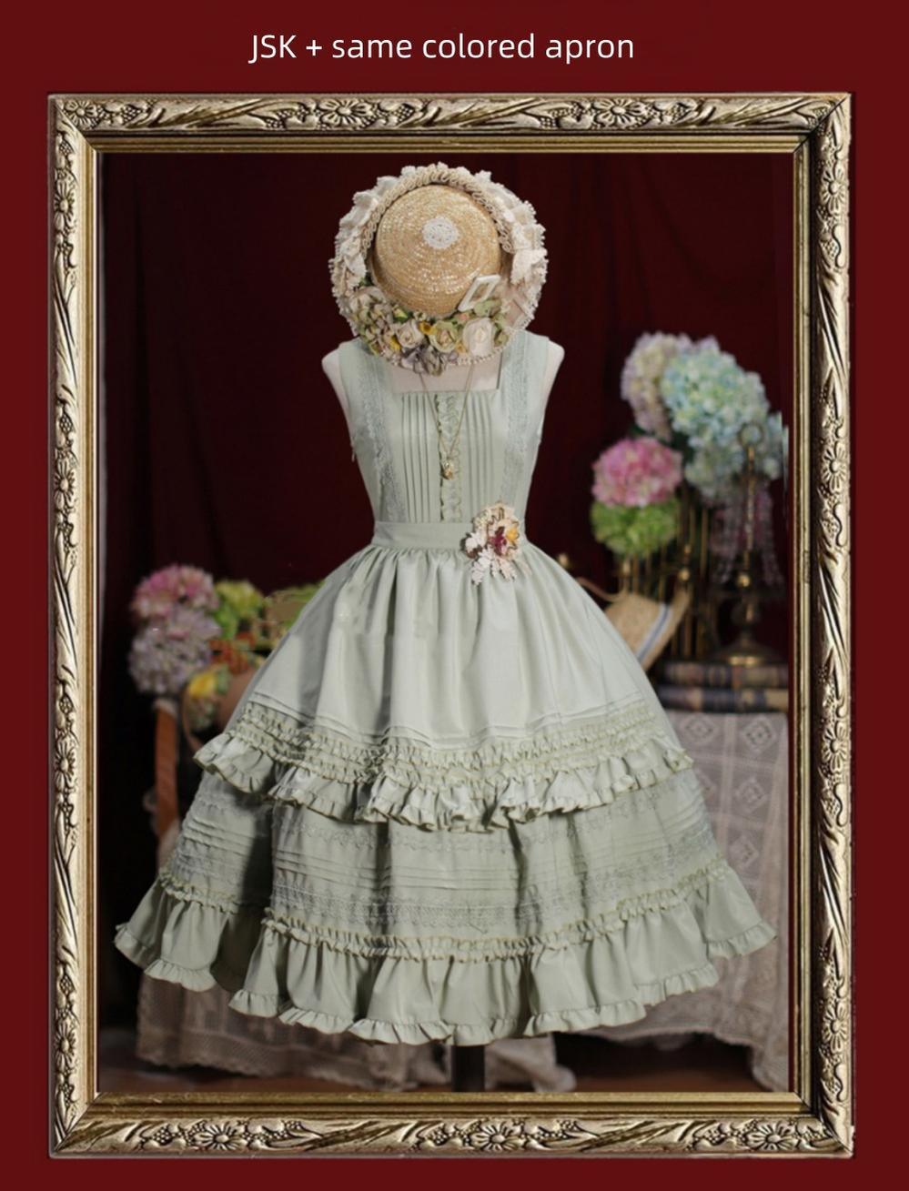 Tiny Garden - Nocturne Reminiscence - Elegant Lolita JSK Dress Multi-Wear Apron Dress Set