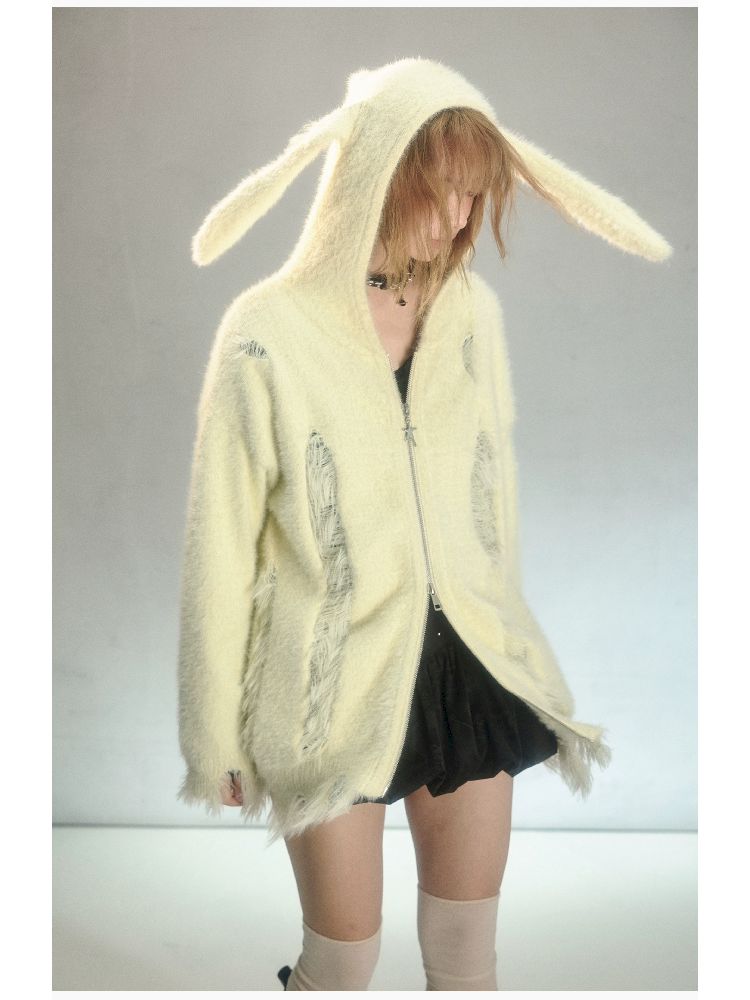 Hooded Knit Cardigan Slouchy Jacket【s0000004626】