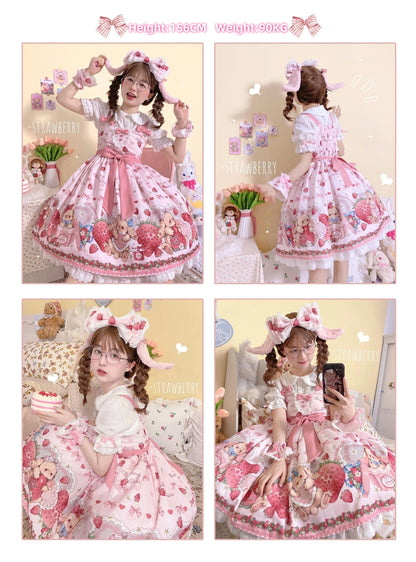 Polaris Lolita - Rabbit Berry Gift Box - Sweet Lolita JSK Pink Lolita Dress