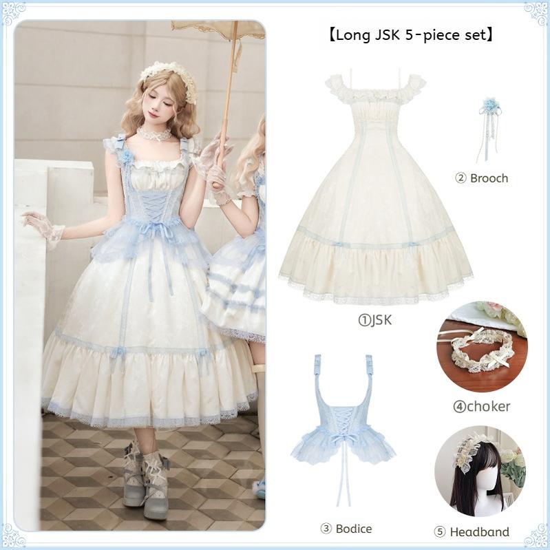 With PUJI - Sea Salt Iced Tea - Classic Lolita Dress, Fishbone Bodice