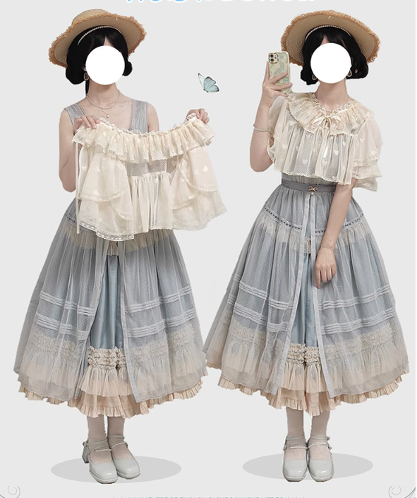 Time Memory - Sweetheart Curtain - Sweet Lolita Shawl Short Sleeve Lace Cardigan