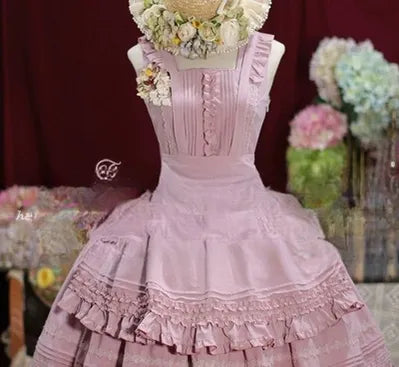 Tiny Garden - Nocturne Reminiscence - Elegant Lolita JSK Dress Multi-Wear Apron Dress Set