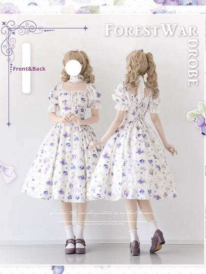 Forest Wardrobe - Forest Basket - Classic Lolita OP Dress Floral Print