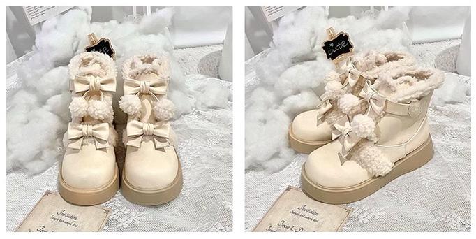 Beauty Bunny - Furry Bear - Winter Cute Lolita Shoes Short Snow Boots