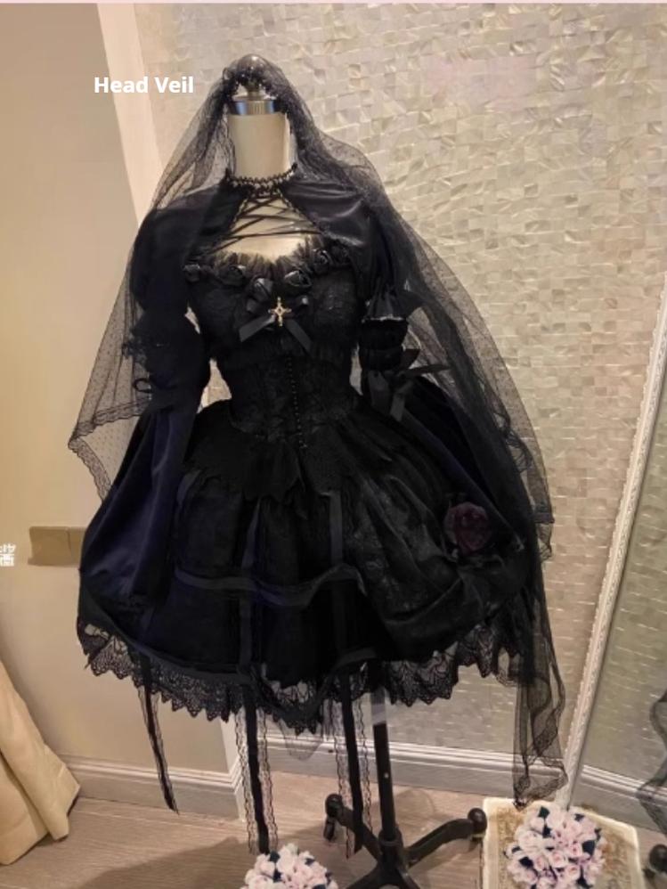 Doujiang - Rose Cage - Gothic Lolita Dress Black Suspender Dress