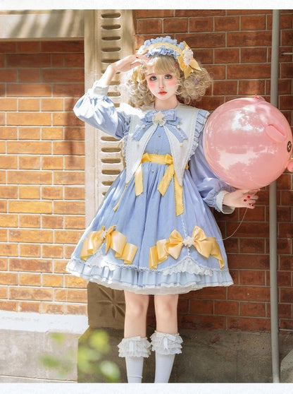 Forest Fluorescent Carps - Sleep Star - Sweet Lolita OP Dress, Long / Short Sleeve
