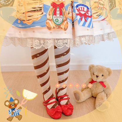 Yukine's Box - Macaron Lolita Cute Stripe Socks