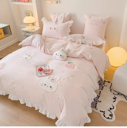 MiLL - Kawaii Lolita Rabbit Print Bedding Lolita Bedroom Set