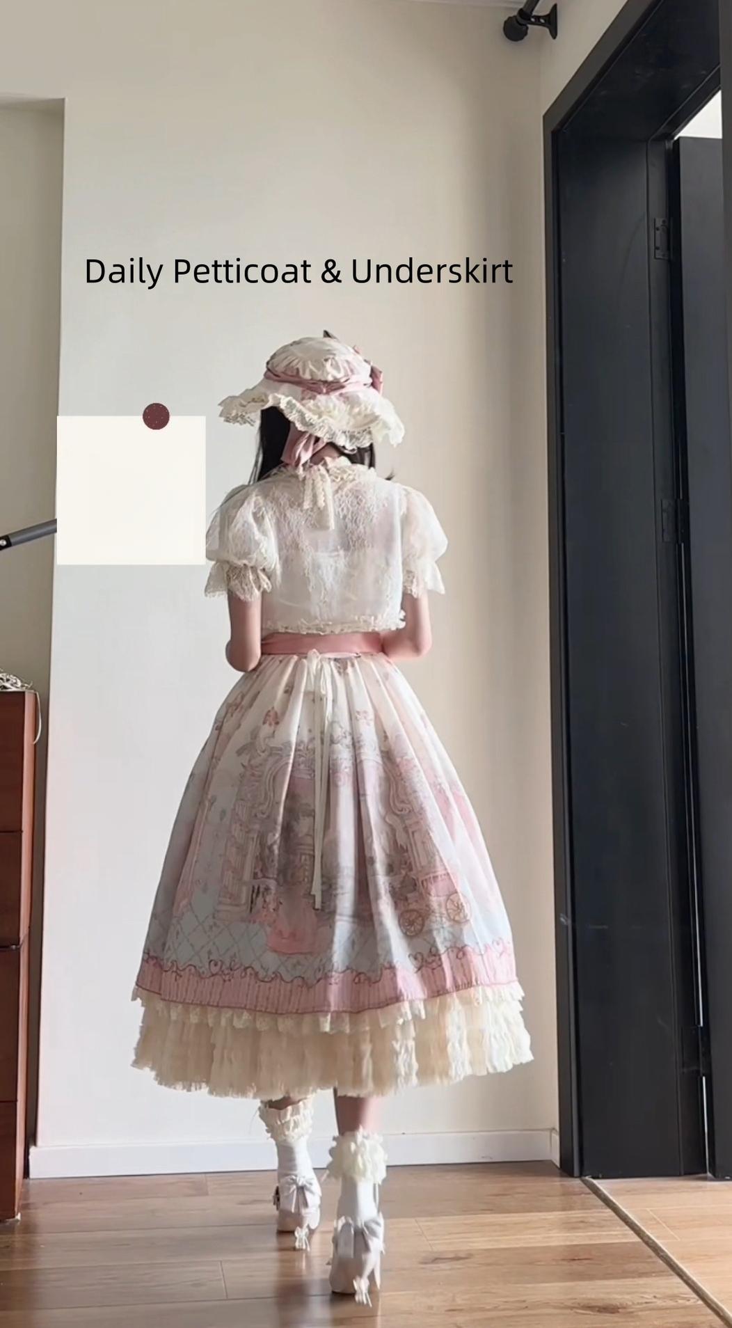 Moon River - Swan Lake Mirror - Pink Sweet Lolita Print JSK Dress