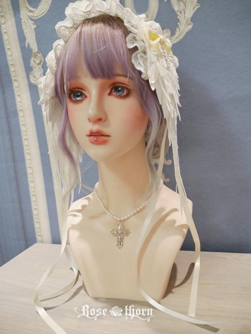 Rose Thorn - Angel Wings - Embroidered Crafted Headband Elegant Lolita Hair Accessories