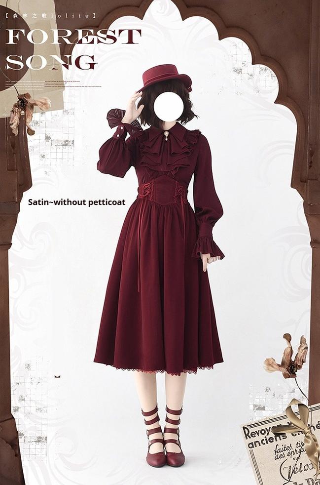 Forest Song - Astris - Classic Lolita SK Double-sided Wearing Fishbone Skirt