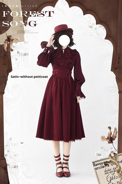 Forest Song - Astris - Classic Lolita SK Double-sided Wearing Fishbone Skirt