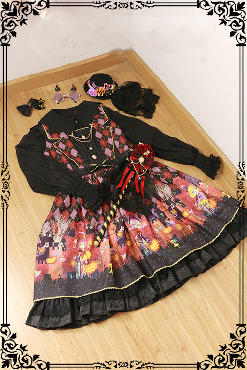 Fanzy Fantasy - Halloween Lolita Shirt Gothic Bat Collar