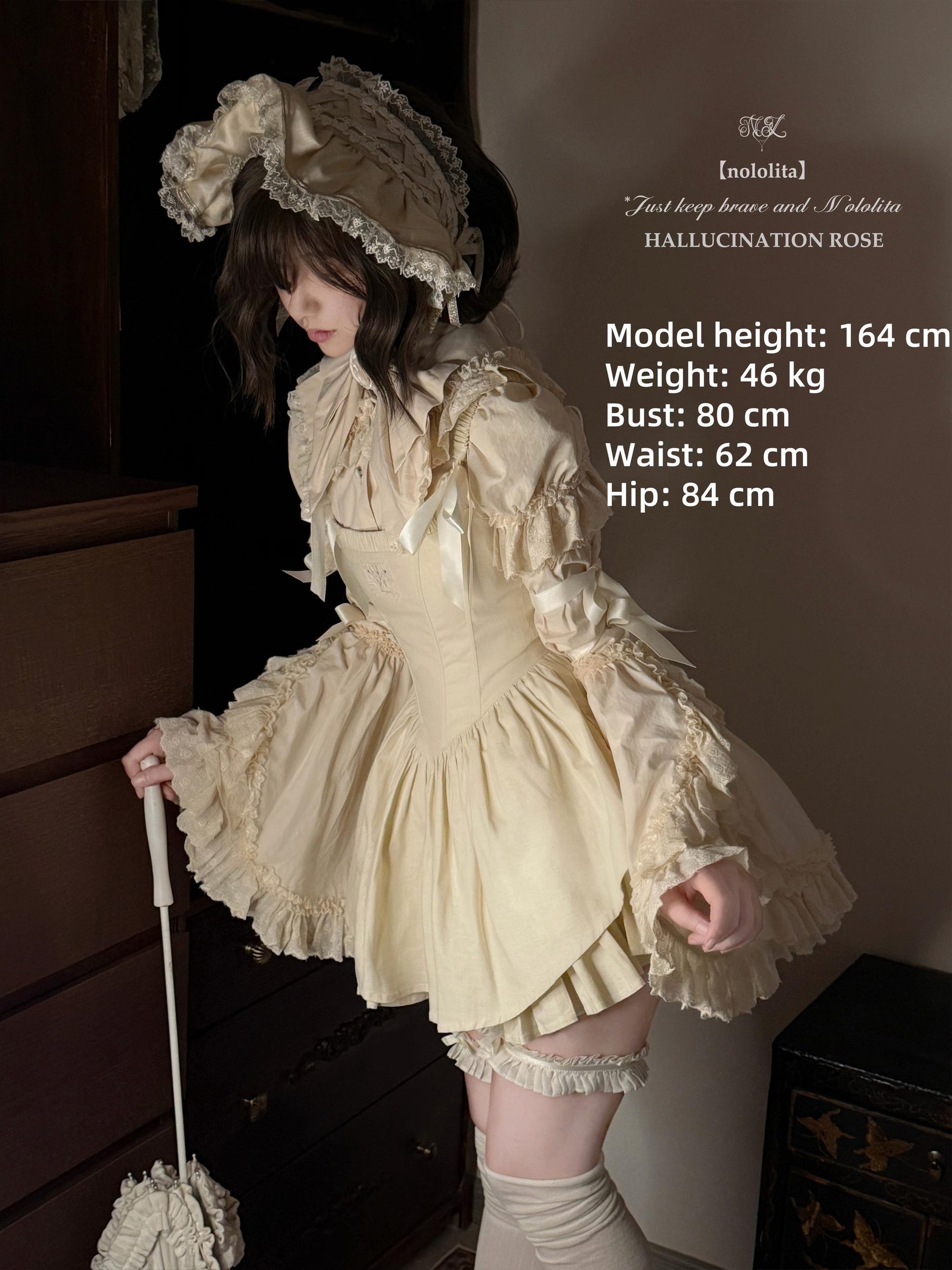 Nololita - Nightingale - Old School Lolita Shirt with Detachable Sleeves