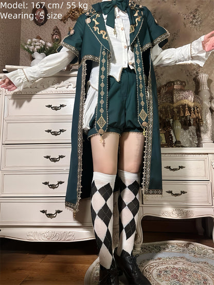 Letters from Unknown Star - Divine Envoy - Ouji Lolita Shorts Suit Military Lolita Coat and Shirt