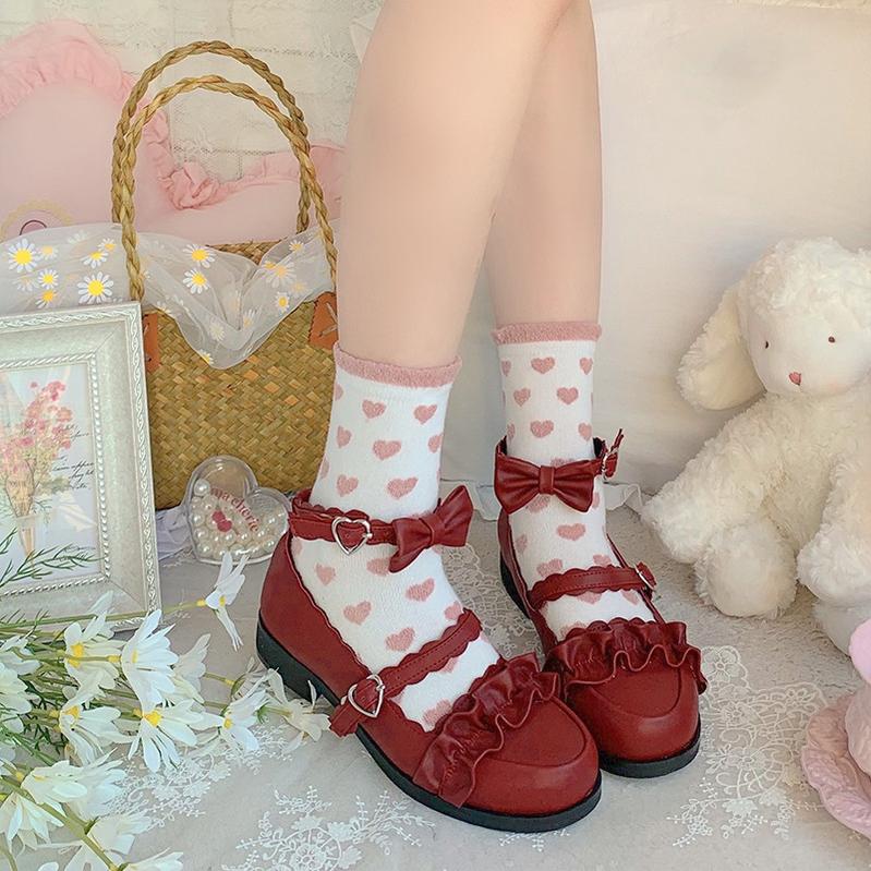Sheep Puff - Mei Lulu - Lolita Japanese Lace Single Shoes