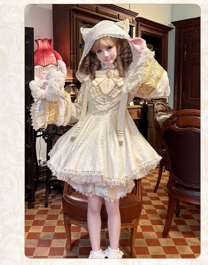 LizBird - Reincarnation of Time - Elegant Lolita OP Set with Waist-Cinching and A-Line Styles