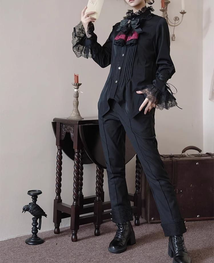 CastleToo - Coffin of Pilgrimage - Medieval European Ouji Lolita Shirt & Pants Suit
