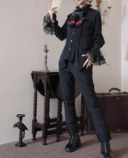 CastleToo - Coffin of Pilgrimage - Medieval European Ouji Lolita Shirt & Pants Suit