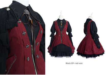 Wuyuzhe - Dragoon Knight 1.0 Version - Western Fantansy Style Suit Embroidery Dress Set Double-Sided Vest