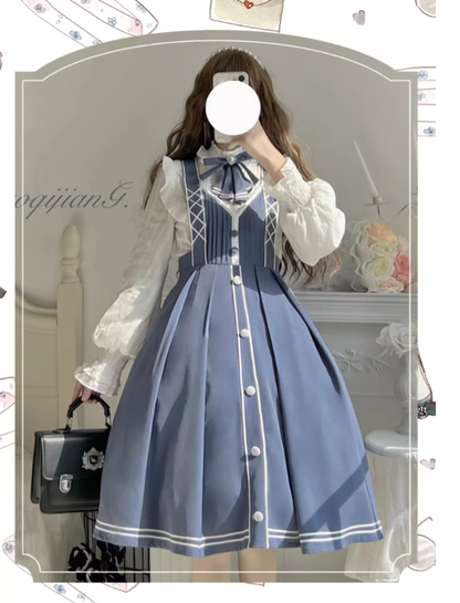 Chunlv Lolita - Book of Lies - Elegant College Style Princess JSK Set