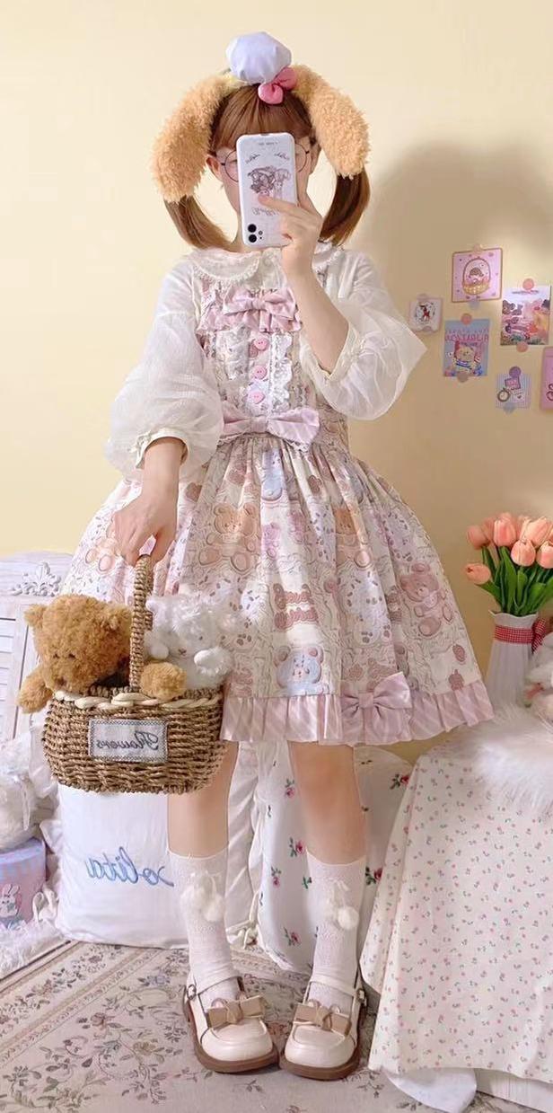 Akiyama Future Studio - Kawaii Little Bear Lolita Salopette Daily Lolita JSK