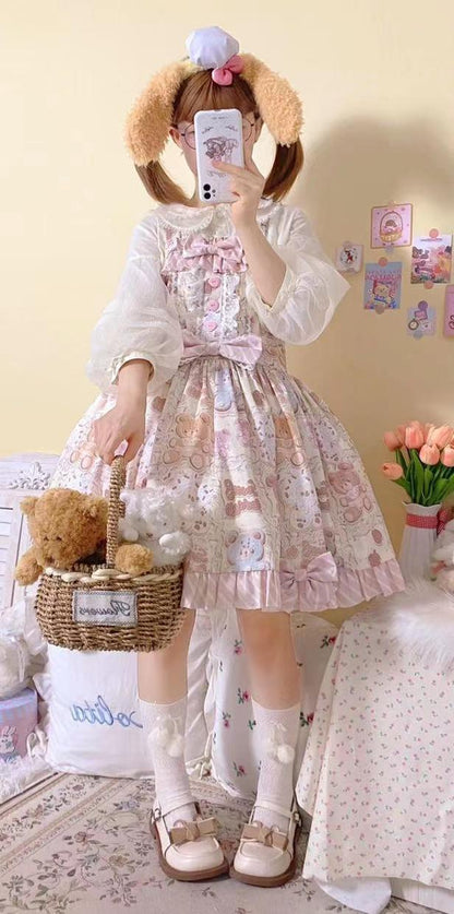 Akiyama Future Studio - Kawaii Little Bear Lolita Salopette Daily Lolita JSK
