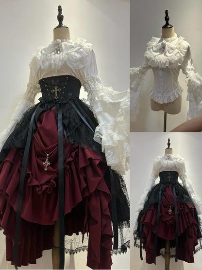 Nightingale Girl - Eternal Taboo - Gothic Lolita Dress with Princess Sleeve Shirt
