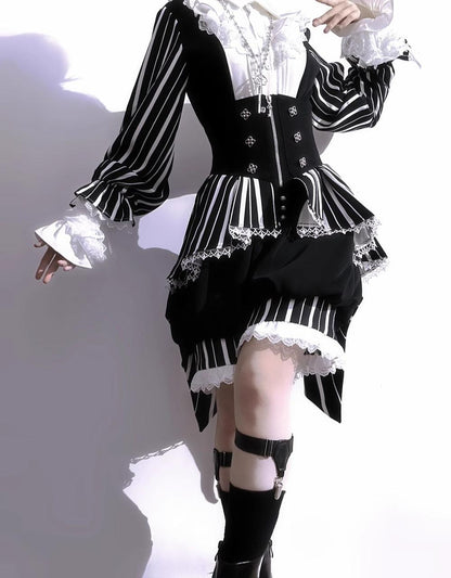 Princess Chronicles - Fancy Trick - Ouji Lolita Long Sleeve Shirt Vintage Shorts Suit