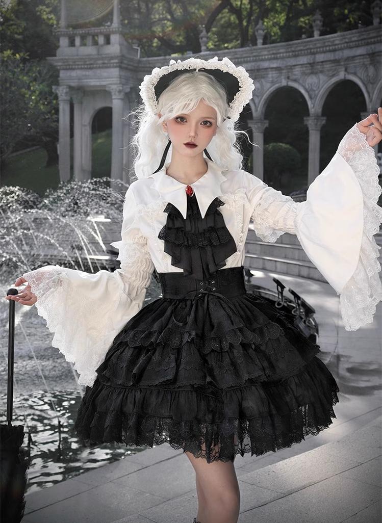 CastleToo - Crossbone - Ouji Lolita Shorts Suit Gothic Lolita Top and Blouse
