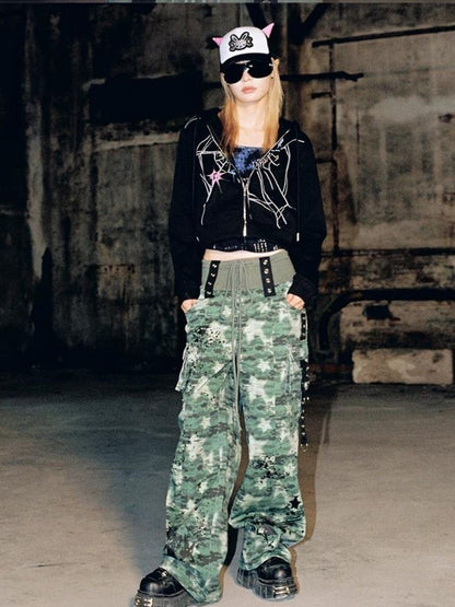 Crackle Print Pointed Short Sweatshirt Jacket【s0000004815】