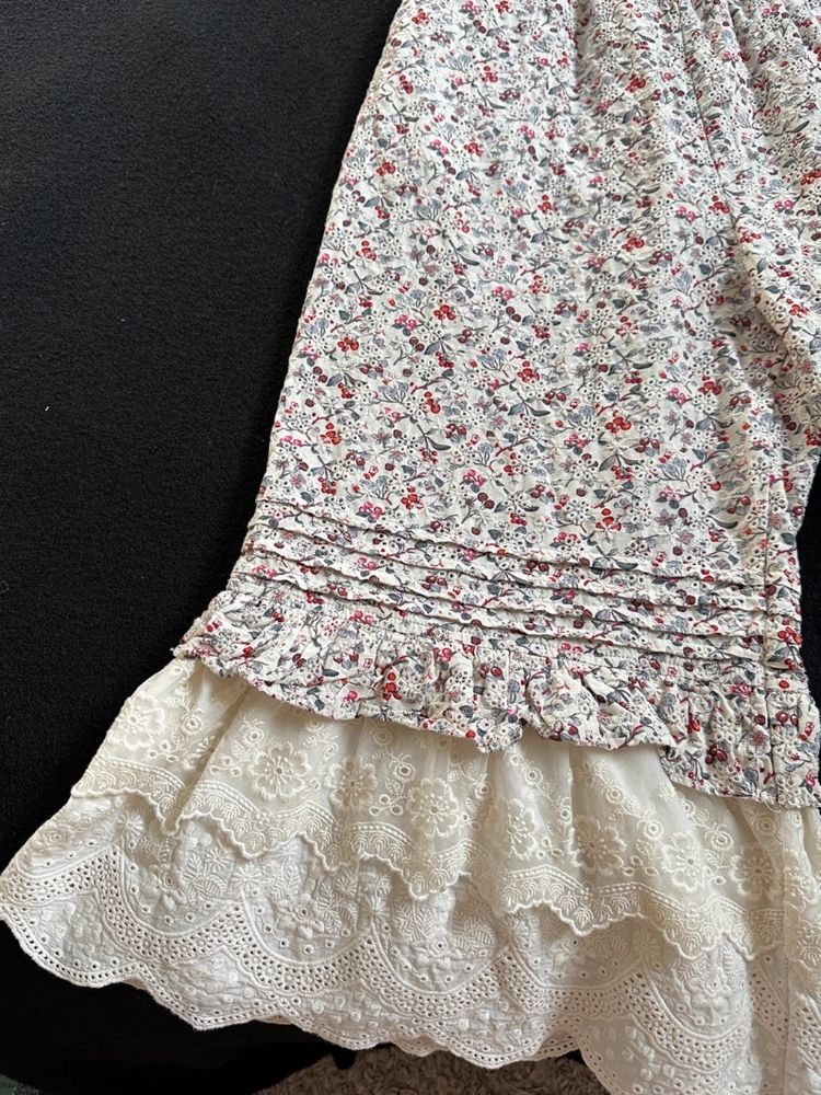 Peplum Printed Embroidered Spliced Lace Wide Leg Pants【s0000007943】