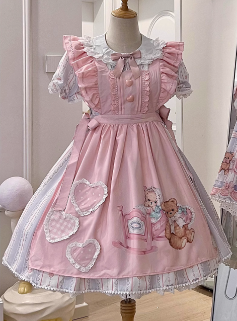 Eternity Spring - Barbie Bear - Sweet Lolita Bear Print JSK and OP