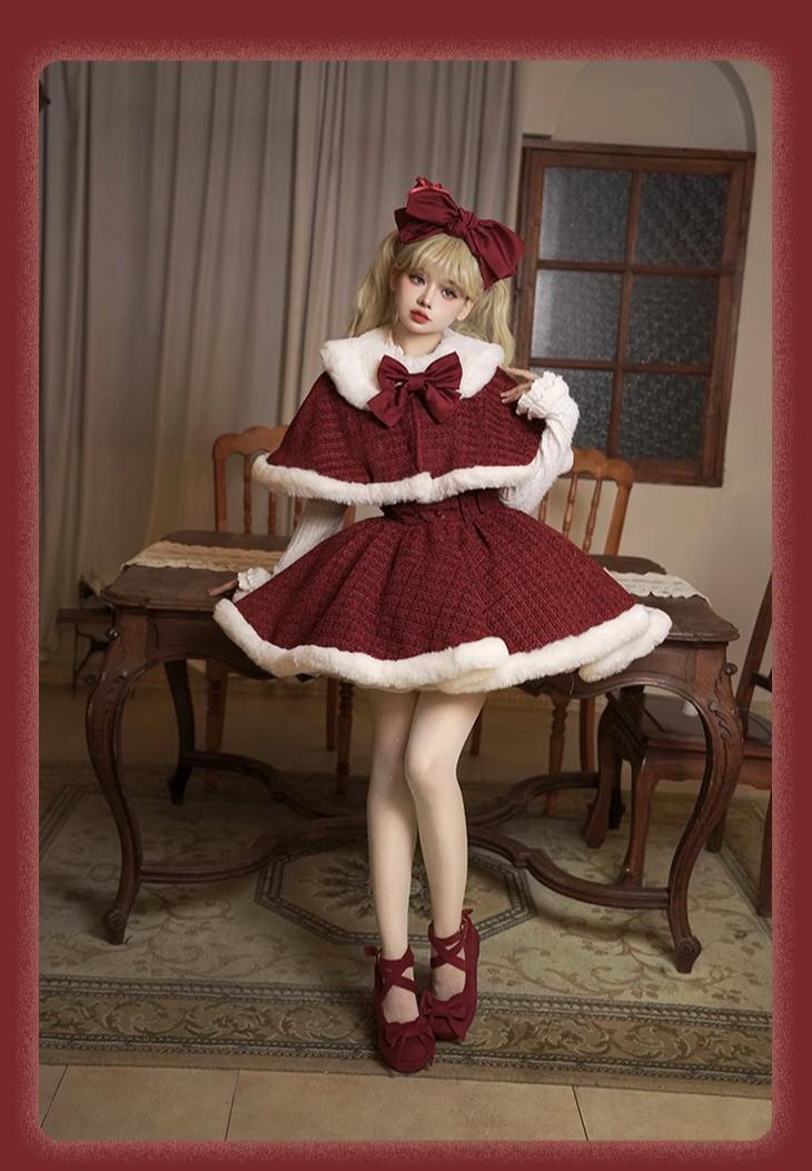 Tan Tuan - Winter Lolita Dress New Year Lolita JSK Plush Cape Set