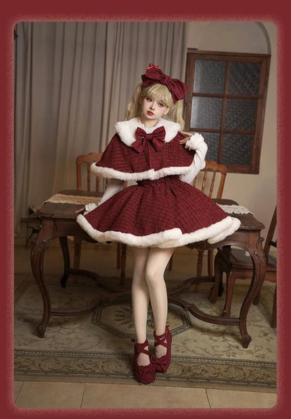 Tan Tuan - Winter Lolita Dress New Year Lolita JSK Plush Cape Set